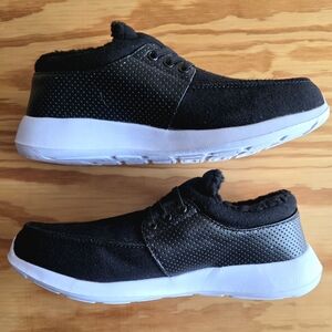 Ashburn By Vance Co. Moccasin Slipper Men's Size 10 Black With Faux Fur Lining